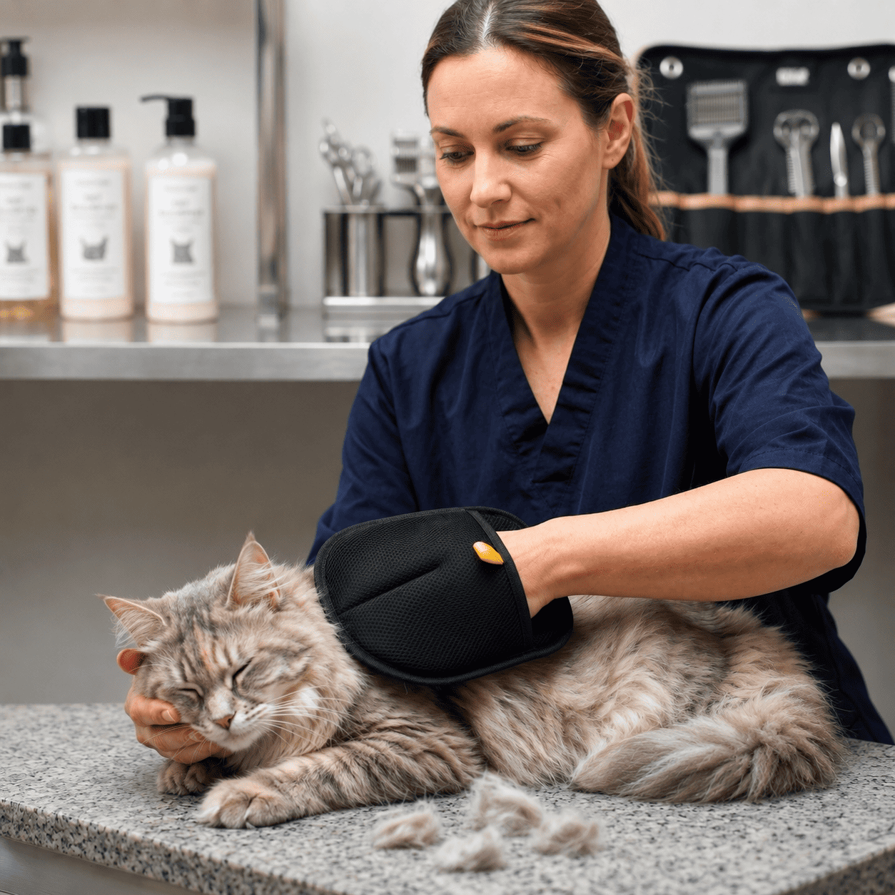 The Velvet Touch: 2-in-1 Deshedding & Grooming Mitt