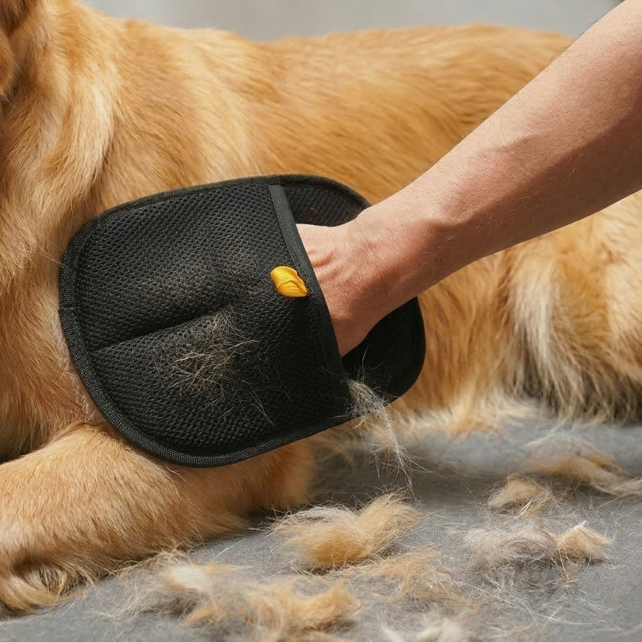 The Velvet Touch: 2-in-1 Deshedding & Grooming Mitt